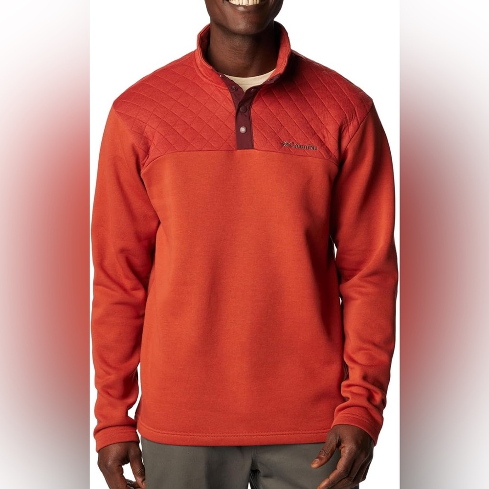 Columbia Hart Mountain Quilted Half Snap Quarter Pullover Red Size Large NWT